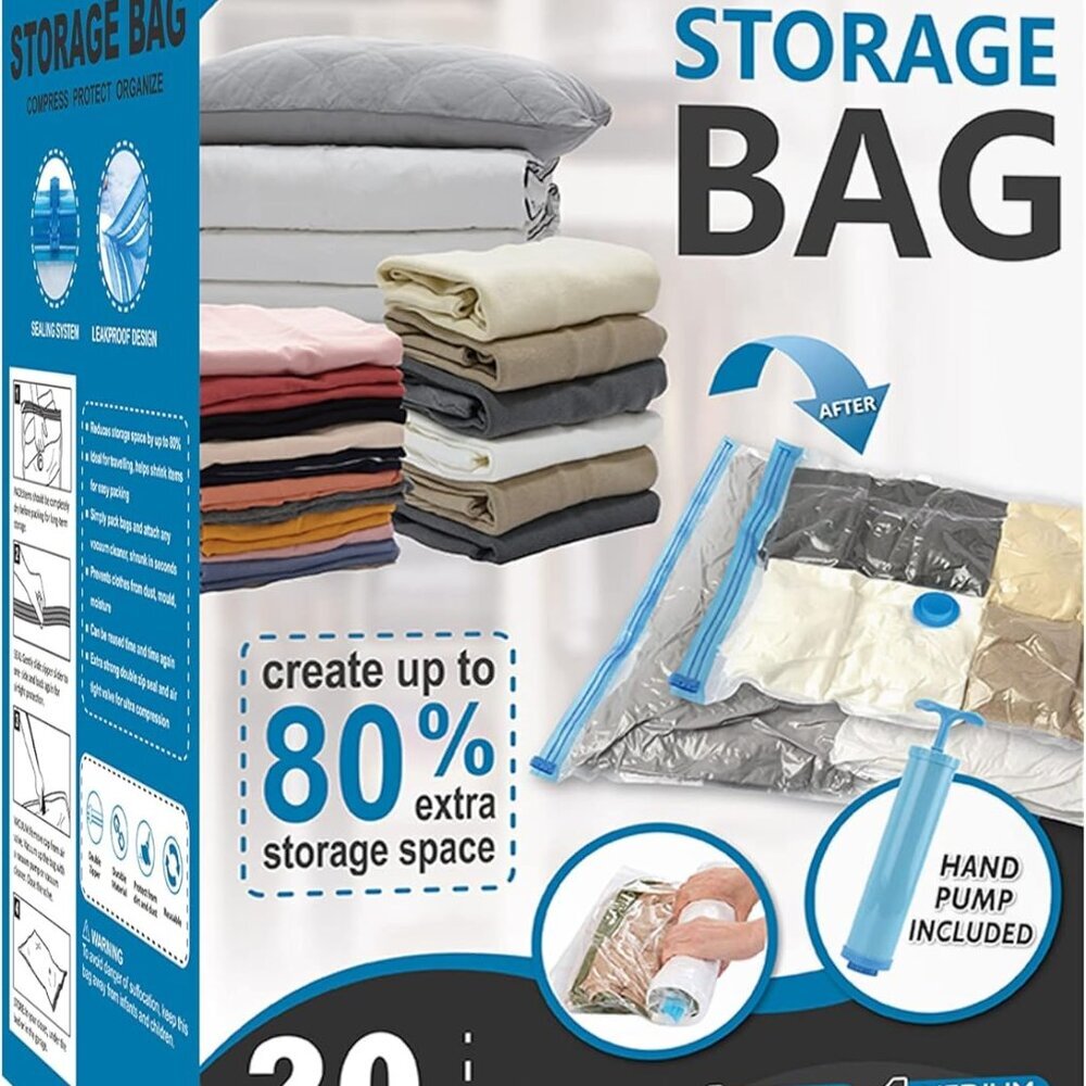 20 Pack Vacuum Storage Bags, Space Saver Bags 4 Jumbo/4 Large/4 Medium/4 Small/4